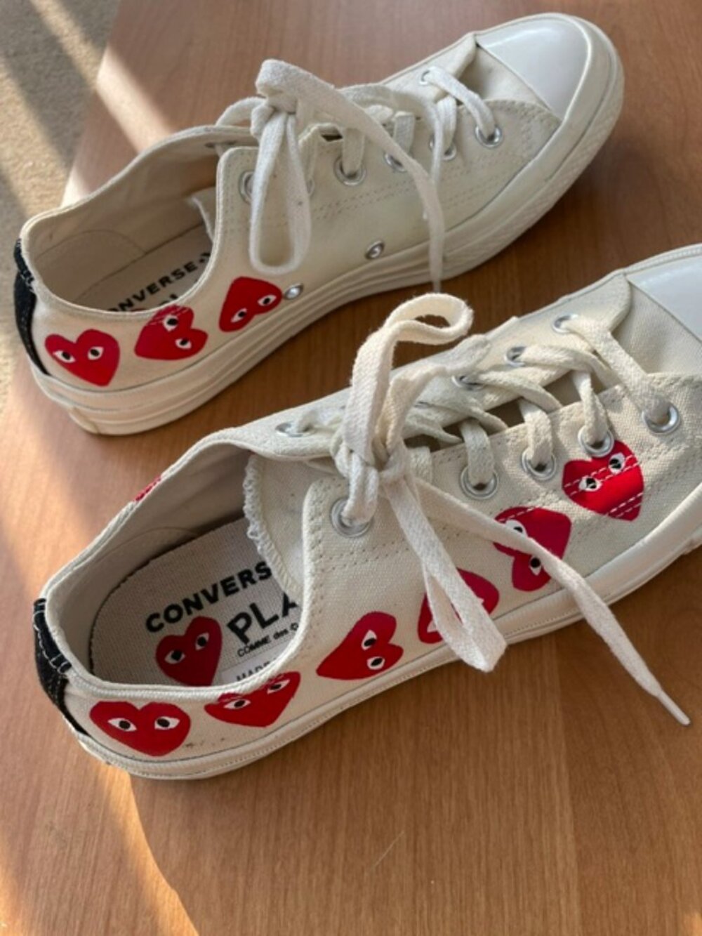 Converse x Comme des Garcons PLAY 70 Low Multi Heart - White/Red Men 7 WMN 9 - Picture 4 of 8